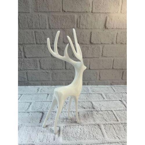 Geyik Figürü Beyaz Modern Salon Ve Raf Dekoru