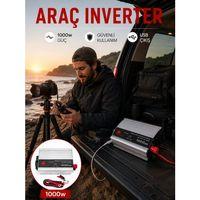 Araçtan Elektrik Kullanımı Sağlayan 1000w Akü İnvertör