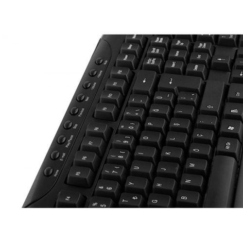 EVEREST UN-795, Siyah, Multimedya Türkçe Q, USB Kablolu, Klavye Mouse Set