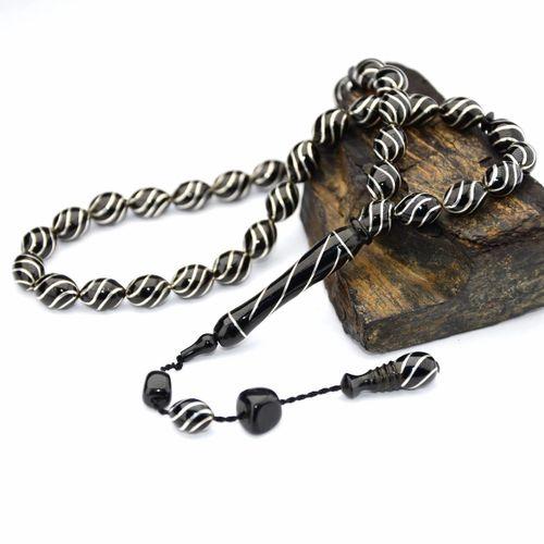 Oltu Taşı Çeşm-i Bülbül İşlemeli Tespih