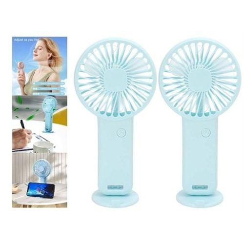 2 Adet Mini Fan,Telefon Tutucu,Portatif El Vantilatörü Mavi  9,3X19Cm Usb Şarjlı El Fanı