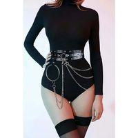 Zincirli Fantezi Deri Harness - Brf731