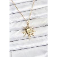 316L Çelik Zincir Gold Renk Güneş Model Kadın Kolye