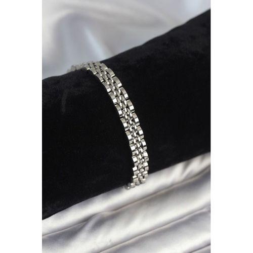 316L Çelik 7 mm Kalınlıkta Gümüş Renkli Erkek Bileklik