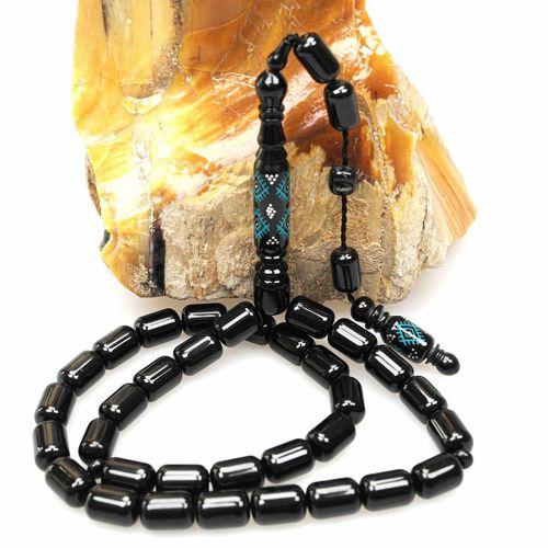 Oltu Taşı Kilim Oyma İmame ve Mine İşleme Sade Tespih