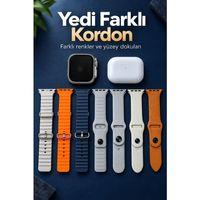 Akıllı Saat Bluetooth Aramalı Ve 7 Kordonlu Set
