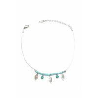 Boncuklu Yonca Halhal - Gümüş