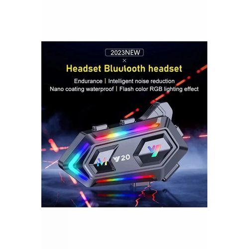 Y20 Motor Kurye Kask Kulaklık Rgb Modlu Bluetooth Motosiklet Kulaklık 5.3 Bluetooth Interkom