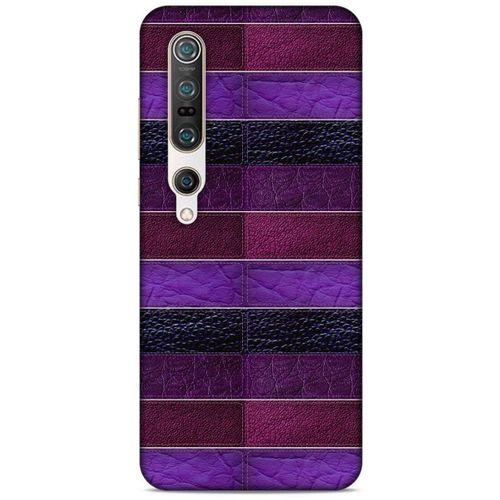 Xiaomi Mi 10 Pro Kılıf Patchwork (14) Lansman Kılıf Mor Bordo