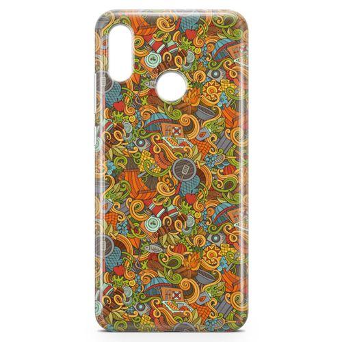 Huawei Y9 2019 Kılıf Doodle Piknik Seti Arka Kapak Koruma Desenli Full Koruyucu