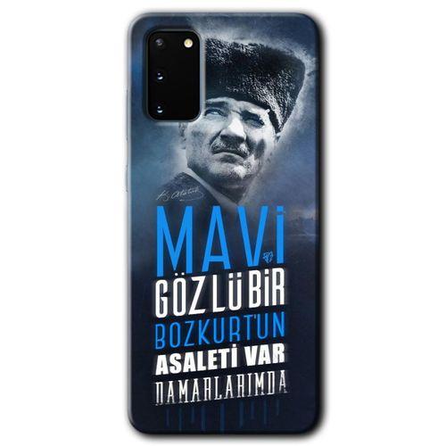 Potkal Hediye Fabrikası Samsung Galaxy S20 Kılıf HD Desen Baskılı Arka Kapak - Bozkurt Atatürk
