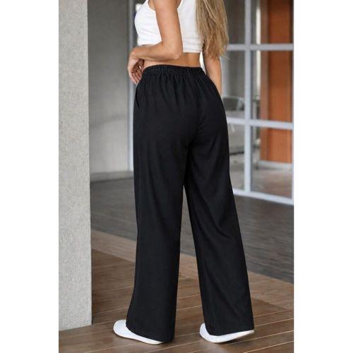 Kadın Yüksek Bel Lastikli Bağcıklı Kot Pantolon