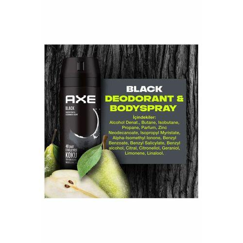 3 Adet Axe Erkek Deodorant  Bodyspray Black 48 Saat Etkileyici Koku Vücut Spreyi 150 ml