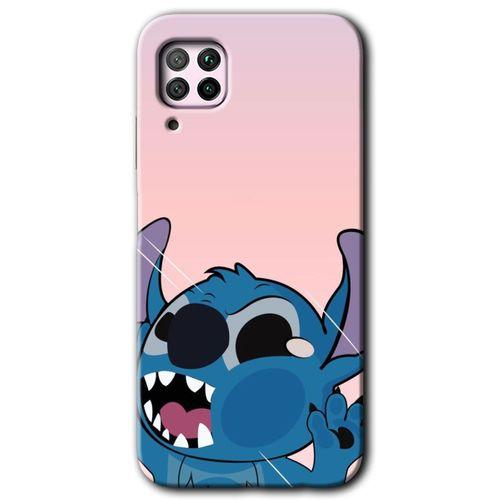 Huawei P40 Lite Kılıf HD Desen Baskılı Arka Kapak - Stitch + Kırılmaz Cam