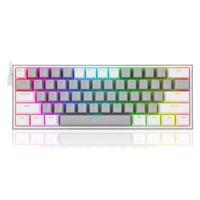 REDRAGON K617 FIZZ RGB RED SWITCH MEKANİK OYUNCU KLAVYESİ GRİ/BEYAZ