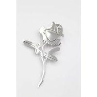 Çelik Gül Broş - Gümüş