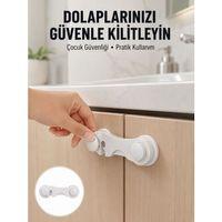 4 Adet Bebek Güvenlik Dolap Kilidi Çift Taraflı Bantlı Kolay Montajlı Emniyet Seti Yeni Nesil