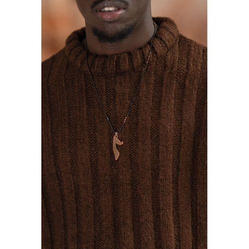 Oversize Kendinden Çizgili Pamuklu Kalın Triko Spor Kazak