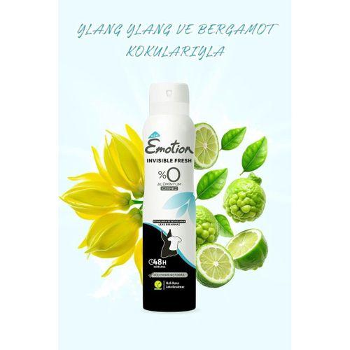3 Adet Emotion Invisible Fresh Black & White Kadın Deodorant 150ml Vegan, Leke Bırakmaz