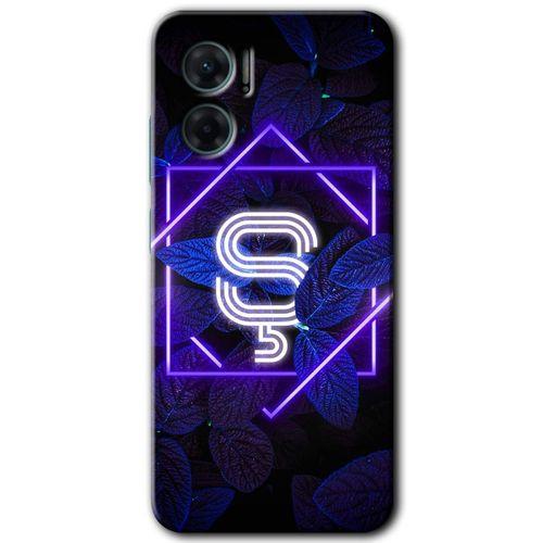 Xiaomi Redmi 10 5G HD Baskılı Kılıf + 9D Tam Ekran Koruyucu - Dark Neon Yaprak Ş Harfi