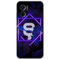 Xiaomi Redmi 10 5G HD Baskılı Kılıf + 9D Tam Ekran Koruyucu - Dark Neon Yaprak Ş Harfi