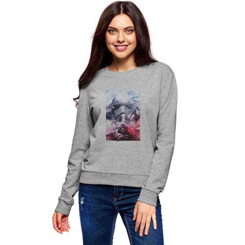 Wars Wallpaper Baskılı Gri Kadın Sweatshirt