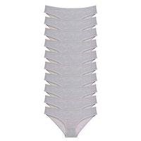 10 Adet Süper Eko Set Likralı Kadın Slip Külot Gri