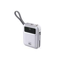 Lenyes C04-A Dijital LED Göstergeli Type-C ve Lightning Kablolu Powerbank 45W 5000mAh