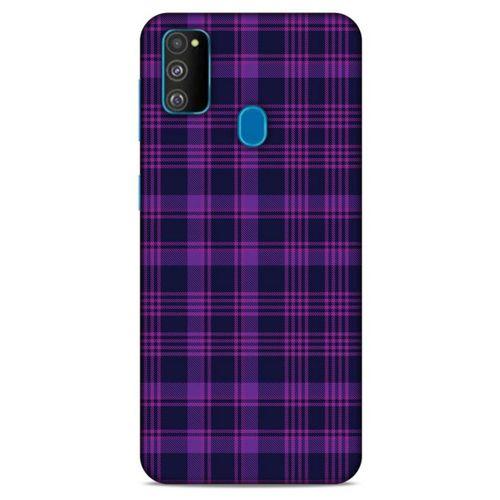 Samsung Galaxy M30s Uyumlu Kılıf Mor Delisi (10) Full Koruma Kılıfı Ekose