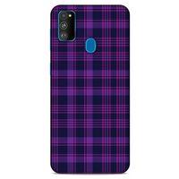 Samsung Galaxy M30s Uyumlu Kılıf Mor Delisi (10) Full Koruma Kılıfı Ekose