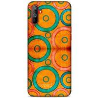 Oppo Realme C3 Kılıf Pastel Renkler (39) Liquid Crystal Kılıf Turuncu Yeşil