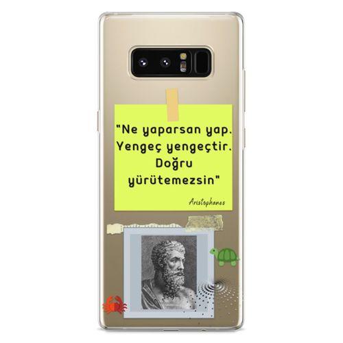Samsung Galaxy Note 8 Kılıf Caps Aristophanes Arka Kapak Koruma Desenli Full Koruyucu