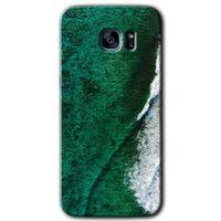 Samsung Galaxy S7 Edge HD Baskılı Kılıf + 9D Tam Ekran Koruyucu - Yeşil Okyanus