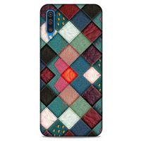 Samsung Galaxy A50 Kılıf Patchwork (18) Telefon Kılıfları Pembe Yeşil