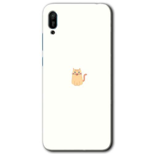 Potkal Hediye Fabrikası Huawei Y6 2019 HD Baskılı Kılıf + 9D Tam Ekran Koruyucu - Cat Minimalism