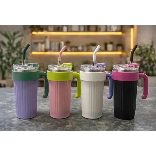 Isı Muhafazalı Kulplu Ve Pipetli Çelik Termos Kupa Alk4632