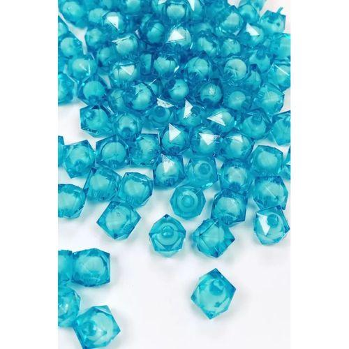 Küp Boncuk İçten Boncuklu Bileklik Çanta Boncuğu 10 mm 50 gr Gök Mavi - BNC449