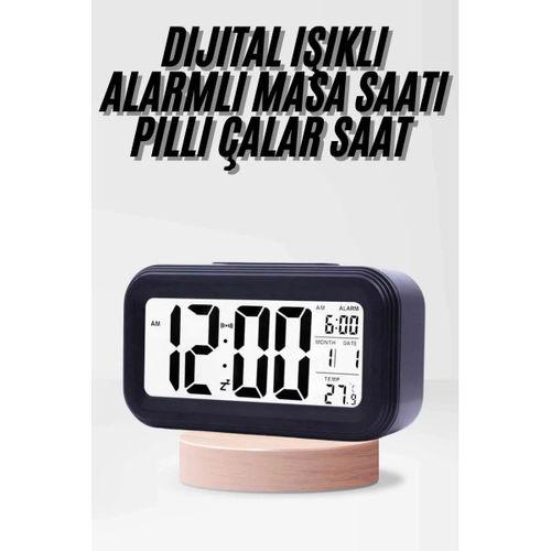 Dijital Işıklı Alarmlı Çalışma Masası Ekran Pilli Çalar Saat