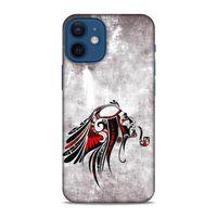 Lopard Apple iPhone 12 Mini Uyumlu Kılıf Tattoo's (43) Thin Fit Kılıf Pipolu Kızılderili