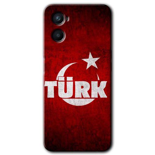 Oppo A96 HD Baskılı Kılıf + 9D Tam Ekran Koruyucu - Ayyıldız Türk