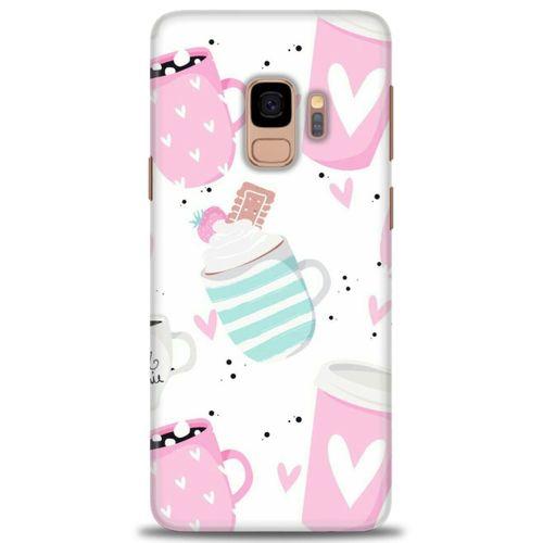 Samsung Galaxy S9 Kılıf HD Baskılı Kılıf - Pembe Bardaklar + Tam Ekran Koruyucu