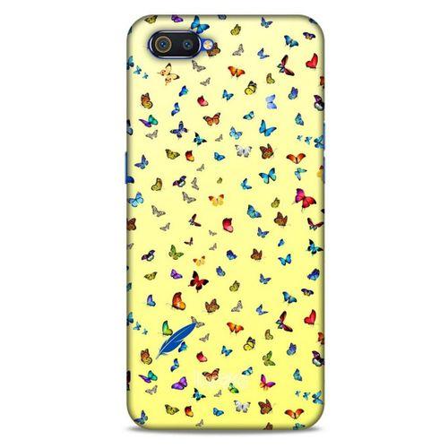 Oppo Realme C2 Kılıf Kelebek Etkisi (14) Lansman Kılıf Kırmızı Krem