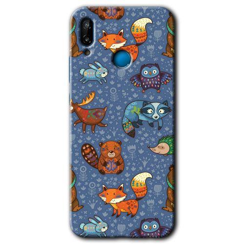 Huawei P20 Lite HD Baskılı Kılıf + 9D Tam Ekran Koruyucu - Animals Funny