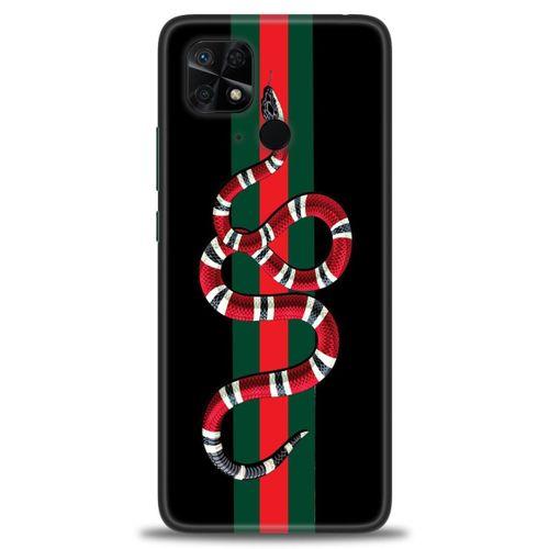 Xiaomi Redmi 10C Kılıf HD Baskılı Kılıf - Kırmızı Yeşil Yılan + Tam Ekran Koruyucu