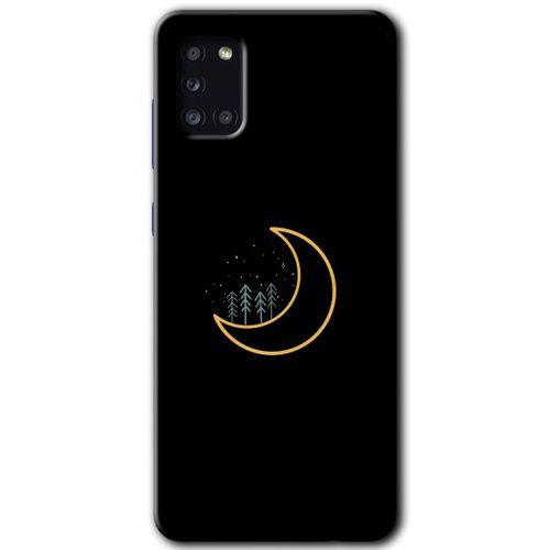MRCİLETİSİM MRCİLETİSİM Samsung Galaxy A31 Kılıf HD Desen Baskılı Arka Kapak + Temperli Cam - İyi Geceler