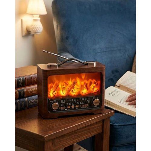 Retro Şömine Tasarımlı Bluetooth Hoparlör Fm Radyo Usb Tf Kart Müzik Çalar