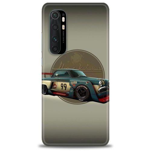 Xiaomi Mi Note 10 Lite Kılıf HD Baskılı Kılıf - Klasik Araba + Tam Ekran Koruyucu