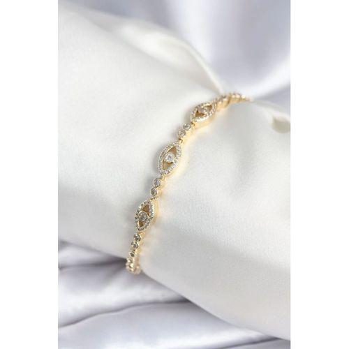 Pirinç Gold Renk Göz Model Kadın Bileklik