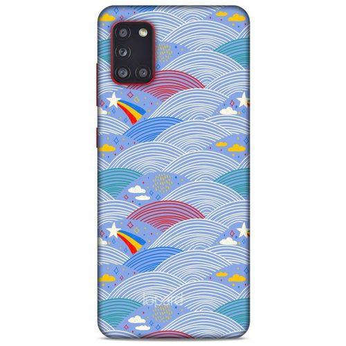 Samsung Galaxy A31 Kılıf Pastel Renkler (2) Kabı Mor Beyaz