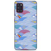 Samsung Galaxy A31 Kılıf Pastel Renkler (2) Kabı Mor Beyaz